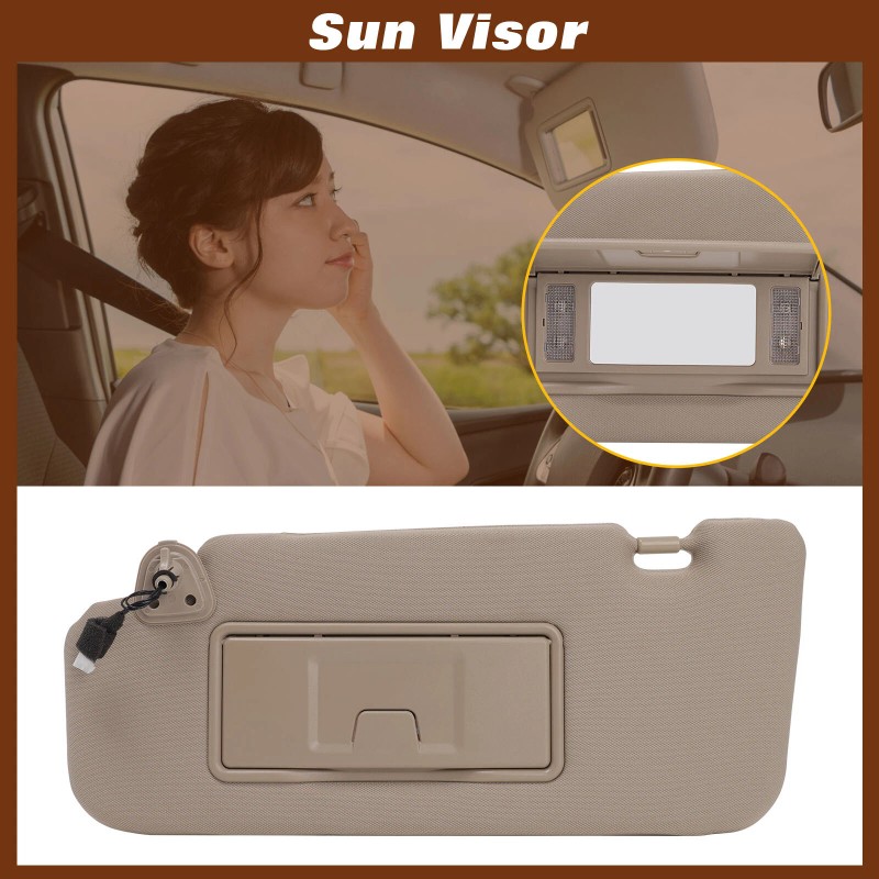 imcarparts Sun Visor + Lamp Tan Left Driver side For