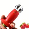 POFET 4 Pieces Strawberry Stem Remover Leaf Corer Handle Remover