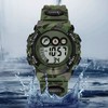 Camouflage Green Kids Watch 7 Colors LED 50M Waterproof Digital