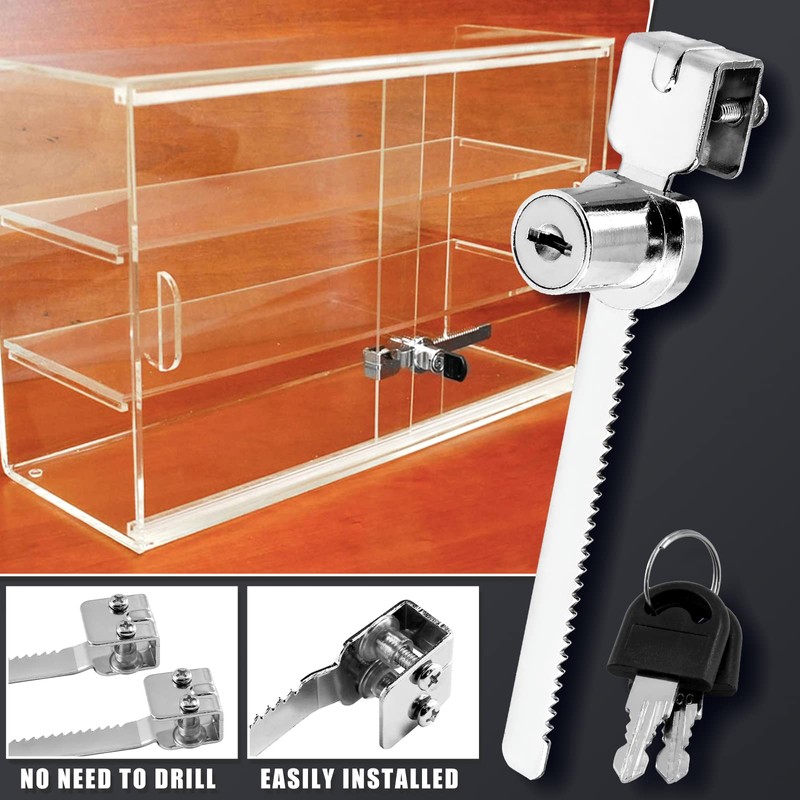 Luomorgo 1 Pc Sliding Glass Door Ratchet Lock, Keyed Alike