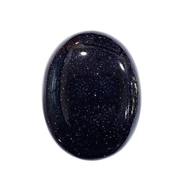 GEMSCITE Wholesalegemshop Blue Goldstone Gemstone Carved Palm Stone/Pocket Palm Stone/Reiki Healing & Crystal Grid for Natural Body Chakra Balancing