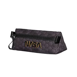 NASA Neon Triangle Pencil Case - Black, black, Triangle Pencil Case Neon