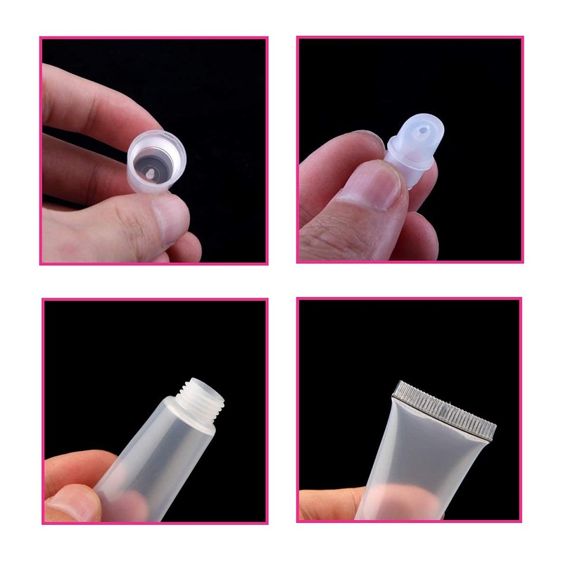 BlingKingdom 6pcs Lip Gloss Tubes 8ml Clear Soft Empty Lip