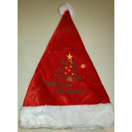 Unbranded NEW CHRISTMAS SANTA HAT RED WHITE one size I BELIEVE IN SANTA CLAUS LIGHTS UP?