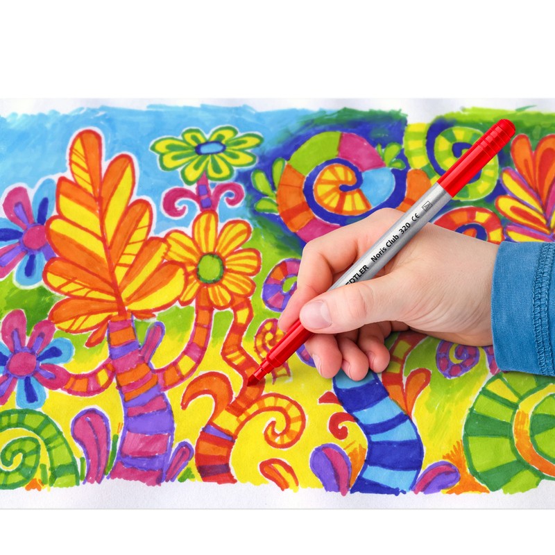 STAEDTLER 320 NWP10 Noris Club double fiber pens (sturdy, impression-proof