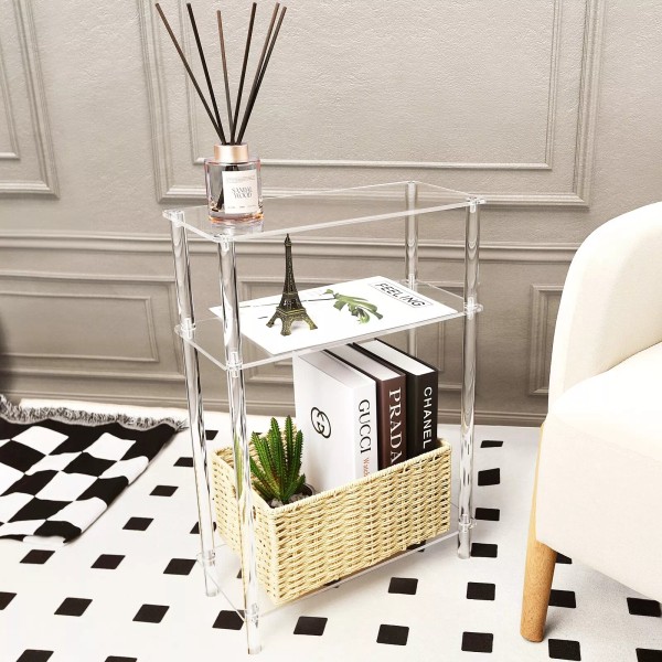 Table 3tier Acrylic Side Table, End Table, Nightstand, Desk for
