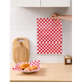 Wall-Mounted Parchment Paper Sheets Holder, Wax Paper & Deli Wraps Organizer for 10×10in/12×12in, Clear Acrylic Dispenser with Screws & Tapes for Kitchen & Bakery, Holds 100–200 Sheets