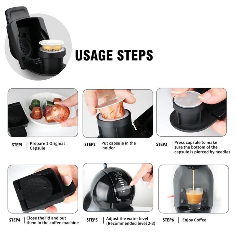 Adapter for Original Line System Capsules for Dolce Gusto Machine,