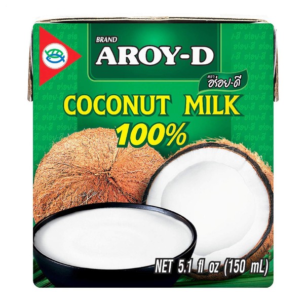 Aroy-D Coconut Milk Mini-size 5.1 Fluid Ounce (150ml), Pack of 12