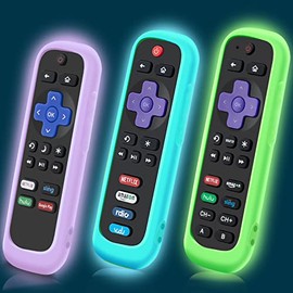 Paquete de 3 fundas para control remoto TCL Roku TV RC280, cubierta de batería para control remoto Hisense Roku de silicona, funda universal que brilla en la oscuridad