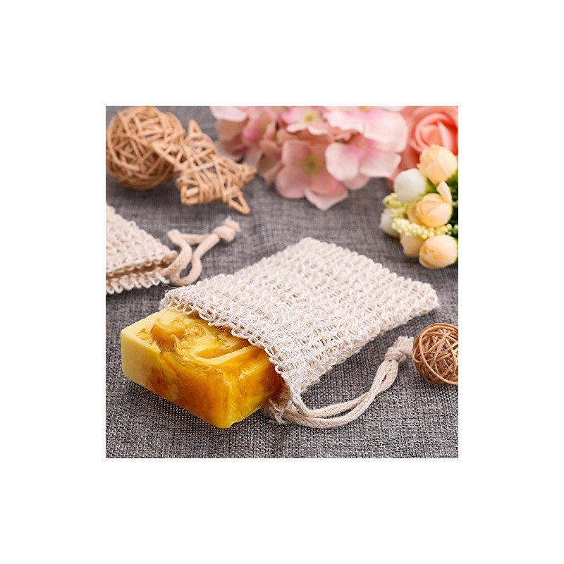 BBTO 10 Pack Exfoliating Natural Sisal Soap Bag Pouch Soap