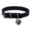 Lanyarco Black Leather Pet Collars for Cats,Baby Puppy Dog,Adjustable 8"-10.5" Kitten Collar with Bell