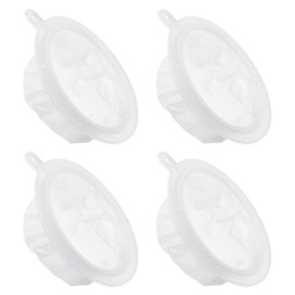 PATIKIL 6.1" O.D. Food Filter Strainer, 4 Pack 200 Mesh Kitchen Mesh Filters Strainers Fine Mesh Sieve for Juice, Coffee, Soy Milk Filtration, White