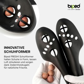 biped FRESH! 3 Paar Schuhformer mit Zedernholzkugeln - Extra leichte Kunststoff Schuh Former - Atmungsaktiv mit Luftkanälen und Kugeln aus echtem Zedernholz z2929(L = 43-47)