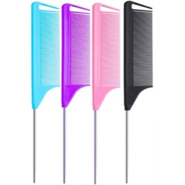4 PCS Tail Comb Set, Professional Hair Combs for Styling, Sectioning, and Detangling