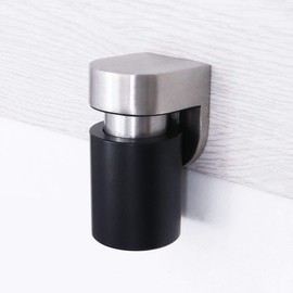 Cylindrical Floor Mount Door Stop Stainless Steel Heavy Duty Magnetic Door Stopper Height-Adjustable Brushed Satin Door Holder Floor Mount