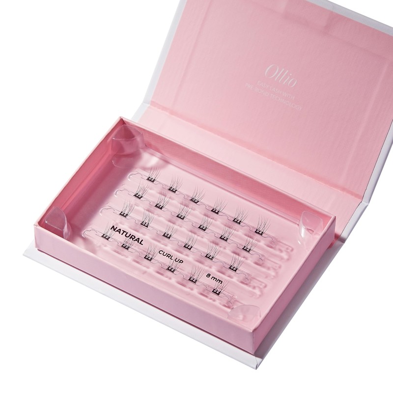 Ollio Single Glue-Free Partial False Eyelashes, 24 Bundles Set, Korean