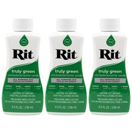 Rit Dye – 8 Oz. Liquid Fabric Dye for Clothing, Décor, and Crafts – Truly Green (3 Pack)