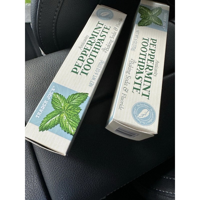 Trader Joe's 2-pack Trader Joes Peppermint Toothpaste Baking Soda Fluoride