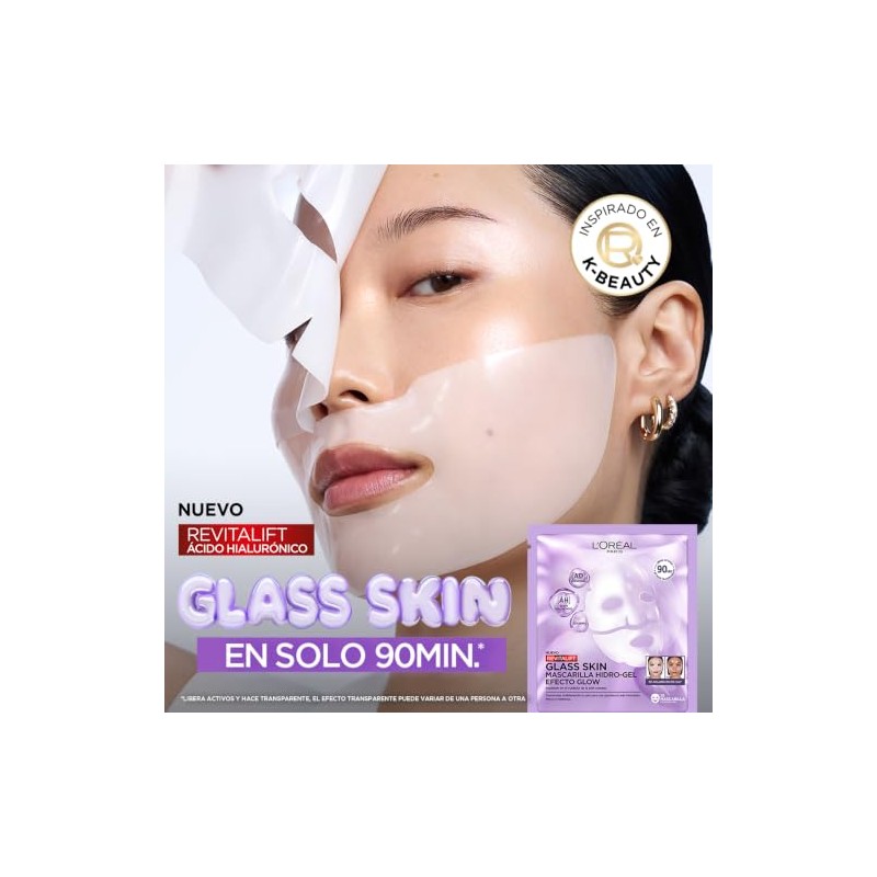 L’Oréal Paris Revitalift Glass Skin Mascarilla Hidrogel 1 pza EFECTO