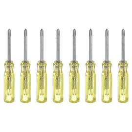 HARFINGTON 8Pcs PH0 Mini Phillips Screwdriver 2mm Magnetic Cross Head 45mm Length for Small Appliances Repairs, Yellow