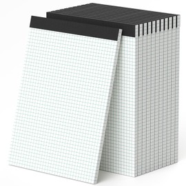 AILZFEI Graph Paper 8.5 x 11 Grid Paper Pad Quad Ruled, 12 Pack, 30 Sheets per Pad, White, 4x4 (4 Squares per inch), Easy-Tear Perforations, 8.5"x11" Quad Ruled Grid Paper Pad