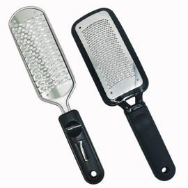 Bestac Foot File for Dead Skin, Foot Callus Remover and Scrubber Heel Scraper, Washable and Reusable Pedicure Tools for Wet and Dry Feet (Stainless Steel)