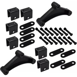 STILEALUS Black Trailer Axle Shackle Axle Trailer Spring Hanger Kit for 1-3/4" Wide Double Eye Springs