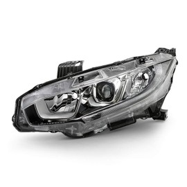 AKKON - Fits 2016-2021 Honda Civic EX/EX-T/LX/EX-L/LX-P/DX [Halogen Type] Tube Projector Headlight Left Driver Side