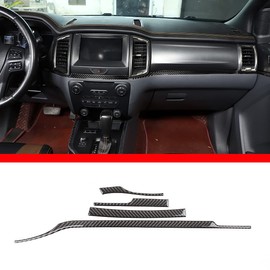 100% Real soft Carbon Fiber Center Decoration Frame Trim Cover for 2015-2021 Ford Ranger Car Accessories(4pcs)