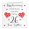Hunts England - 26th Wedding Anniversary Card - 26 Years