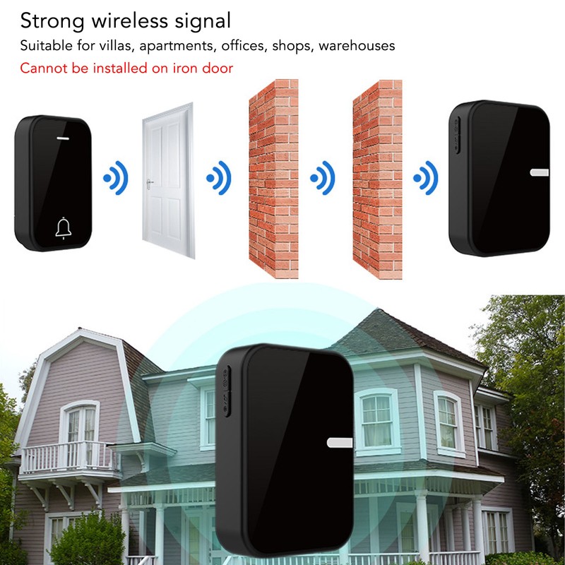 Wireless Doorbell Set Self Powered Generating Waterproof Home Security Doorbell