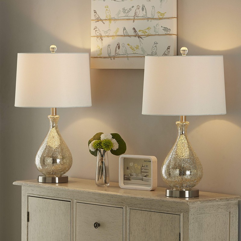 Maxax Glass Table Lamp Set of 2 for Living Room,