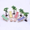 Decorative Deck Chair, Miniature Beach Chair, Set of 4, Wooden