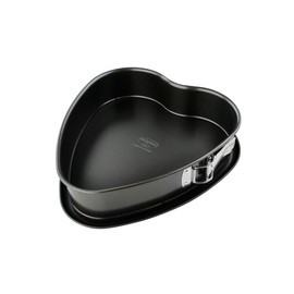 Dr. Oetker Herz-Springform mit Auslaufschutzboden Ø 25 cm, Kuchenform mit Flachboden, herzförmige & auslaufsichere Backform aus Stahl mit Antihaftbeschichtung (Farbe: schwarz), Menge: 1 Stück