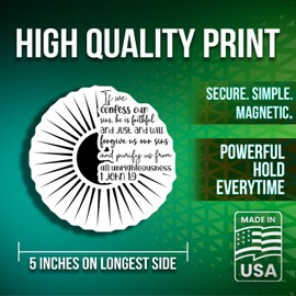 Inspirational Christian Bible Verse Magnets - Religious Faith Decor - Scripture Fridge Magnets - Motivational Magnet Set for Home- 2 Pack - Made in USA - PLDFMAG3585