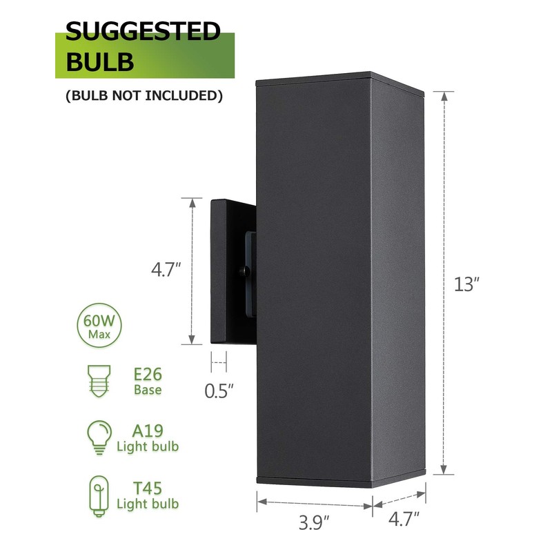 harriet Outdoor Wall Lights, Modern Outdoor Wall Sconces Aluminum Waterproof,
