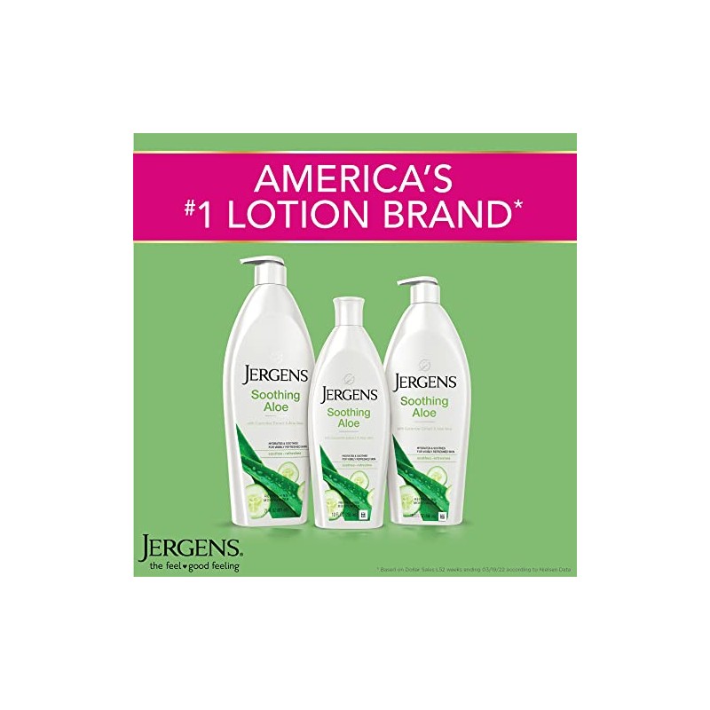 Jergens Soothing Aloe Refreshing Moisturizer for Unisex Moisturizer 21 oz