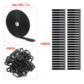 10m x 2cm Klettband Kabelbinder, Freie Schnittlänge Kabelbinder Klettverschluss Klettband mit 50 Schnalle Kabelbinder Wiederverschließbar für Kabel Organisieren, Schläuche, Schnüre