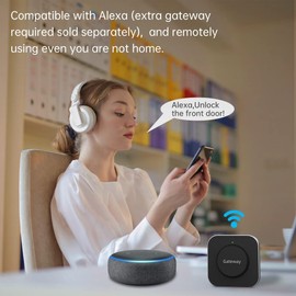 HEANTLE Smart Door Lock WiFi Gateway, Bluetooth Keyless Entry Electronic Door Lock Wi-Fi Bridge, Smart Deadbolt WiFi Hub Compatible with Alexa