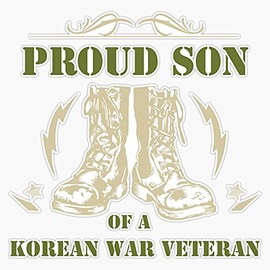 HOF Trading Proud Son of A Korean War Veteran Vinyl Sticker Waterproof Decal Laptop Wall Window Bumper Sticker 5"