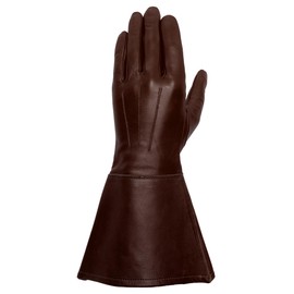 Tough Gloves Enforcer Unlined Leather Gauntlet, TD650HP, great for motorcycle riding, crafted from ultra-thin .45mm Cabretta Leather, Chestnut Size 10