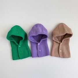 Kids' Simple Solid Color Balaclava Hat - Autumn Winter Toddler Hood lf2263 One Size/Yellow (Kids' All-in-One Hat) 3ea