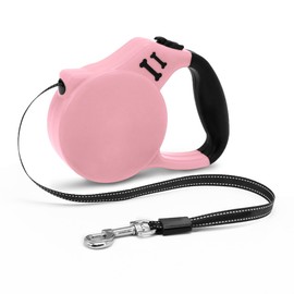 AIITLE 5m Heavy-Duty Retractable Dog Leash for Small Dogs, Reflective Nylon Tape, Instant Lock & Brake, Ergonomic Anti-Slip Grip - Ideal for Training, Hiking, Daily Walks (15kg Limit), Pink