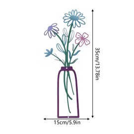 BOXOB 3pcs Flowers Wall Arts, Purple Flower Vase Walls Art Elegant Rustic Farmhouse Wall Decor Housewarming Gifts Floral Walls Arts for Bathroom Dining Room Living Room