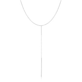 MARLION JEWELS Women's Long Thin Bar Necklace in Gold Plated / Silver Plated Surgical Steel Ideal Gift Jewellery Women, Gold - silver