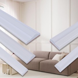 Peel and Stick Chair Rail Panel Molding, 240''L x 2.36''W Strong Self Adhesive TPE Wall Moulding Trim for Home DIY Decoration (Paintable White)