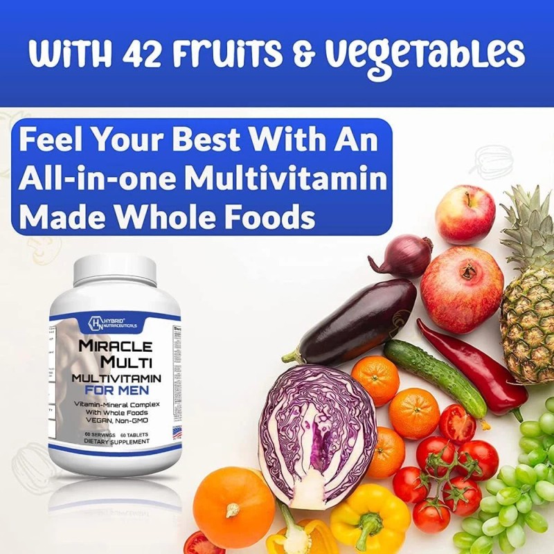 Multivitamin MultiMineral for Men, Daily Mens Vitamin Supplement: Non-GMO