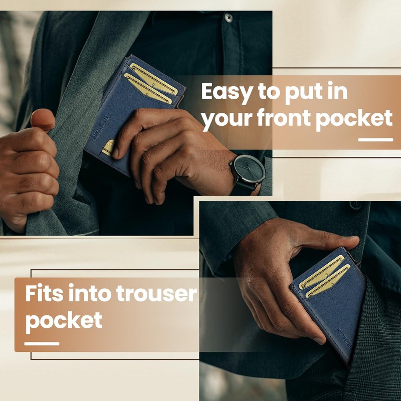 RUNBOX Slim Card Wallet for Men with ID Window –