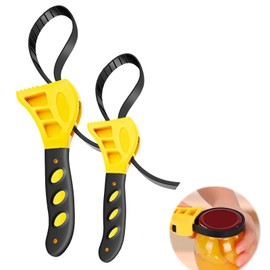 Rubber Strap Wrench, 2PCS Strap Wrench Plumbing for 4 to 6 Inches Tight Spaces, Oil Filter Pipe Jar Opener with Reinforced Belt Jar Opener for Mechanics Plumbers DIY